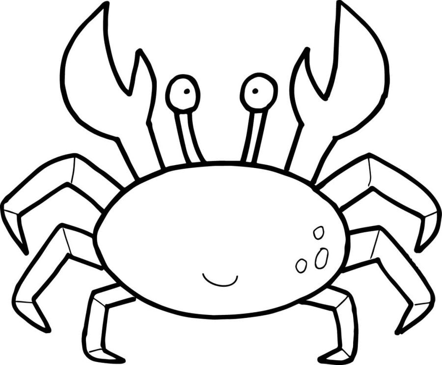 Blue Crab Drawing Sketch Coloring Page