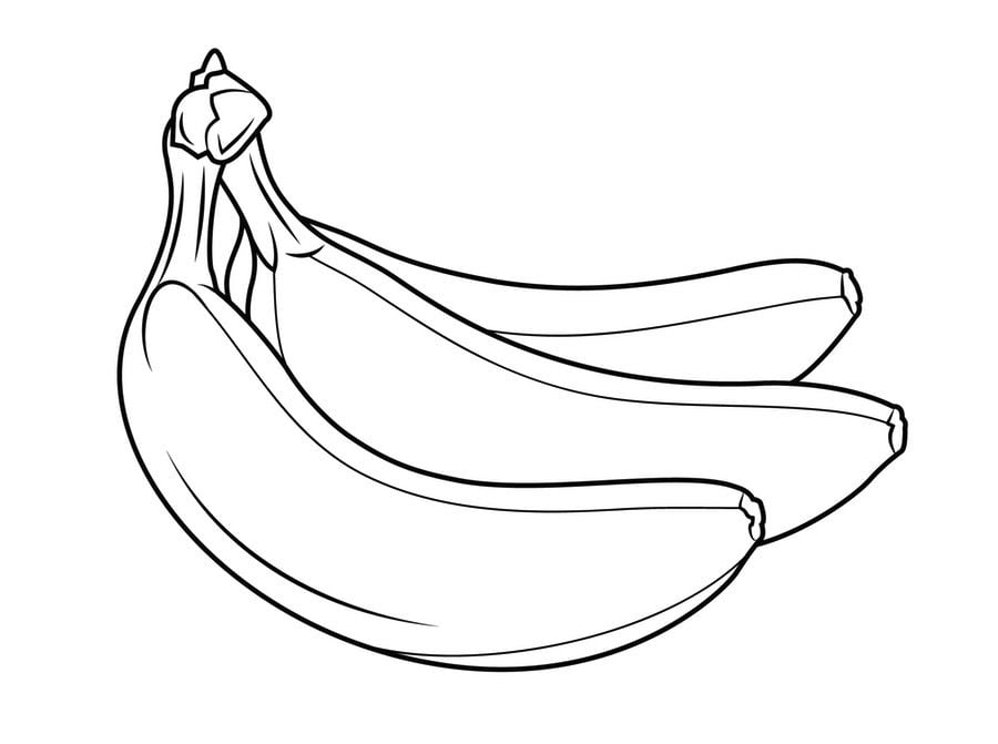 Dibujos para colorear: Plátano imprimible, gratis, para los niños y los  adultos