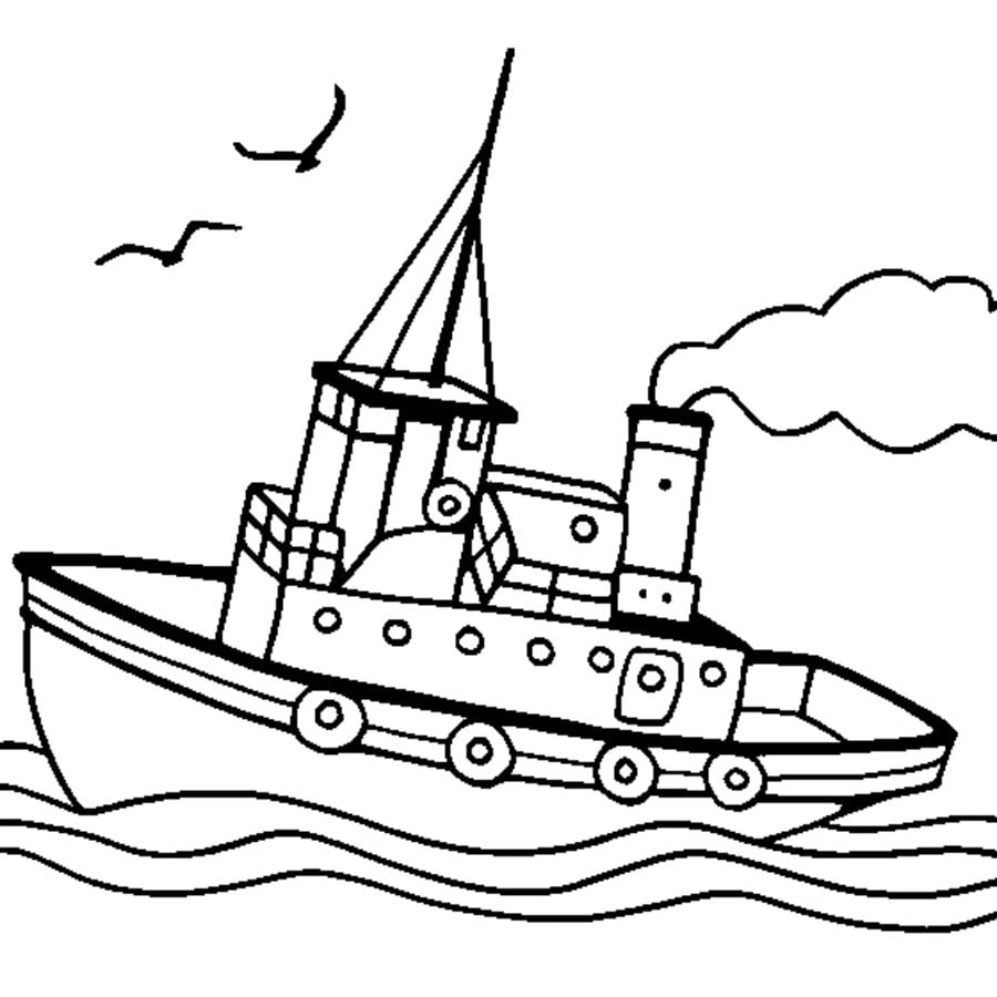 Ausmalbilder: Boot zum ausdrucken, kostenlos, für Kinder und Erwachsene