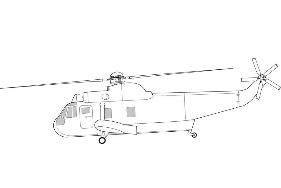 Ausmalbilder: Hubschrauber
