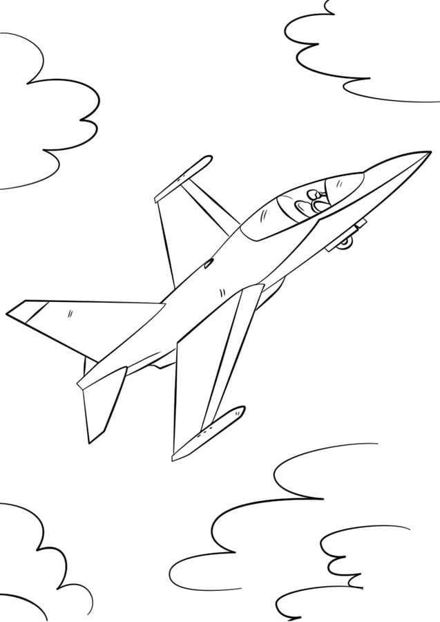 Ausmalbilder: Jagdflugzeug