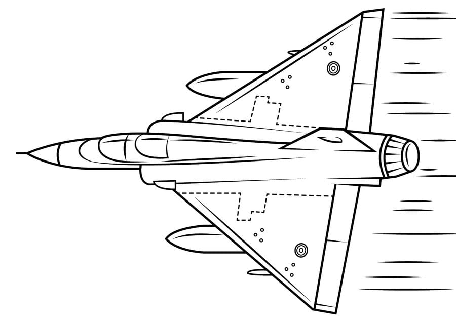 Dibujos para colorear: Avión de caza