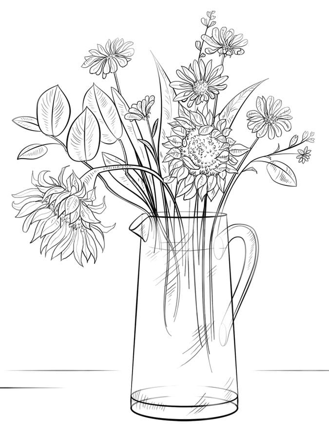 Coloring pages: Sunflowers 3