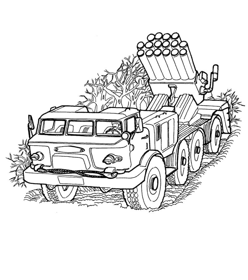 Coloring pages: Army trucks