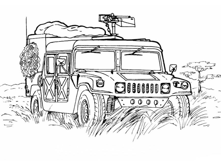 Coloring pages: Army trucks 4