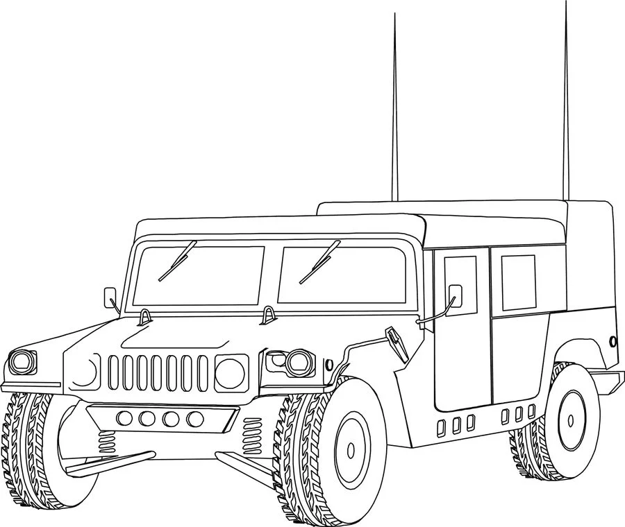Dibujos para colorear: Camión del ejército