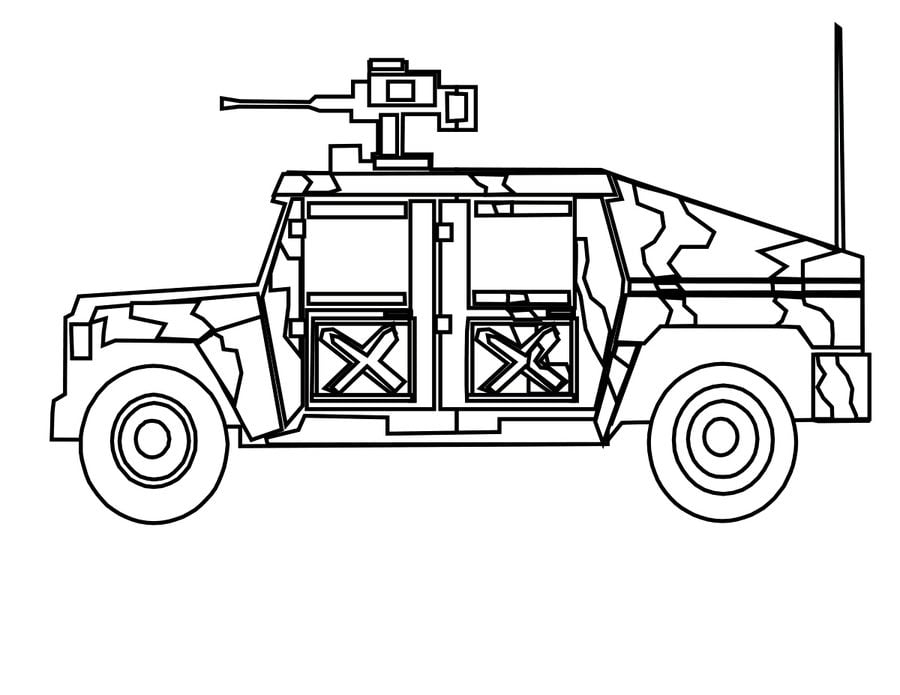 Coloring pages: Army trucks 8