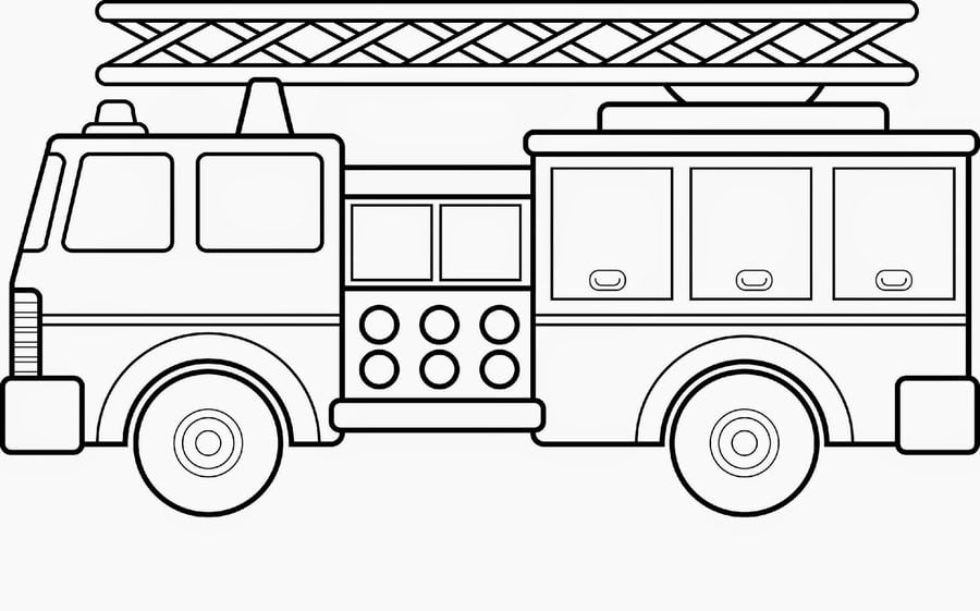 Dibujos para colorear: Vehículo de bomberos imprimible, gratis, para los  niños y los adultos