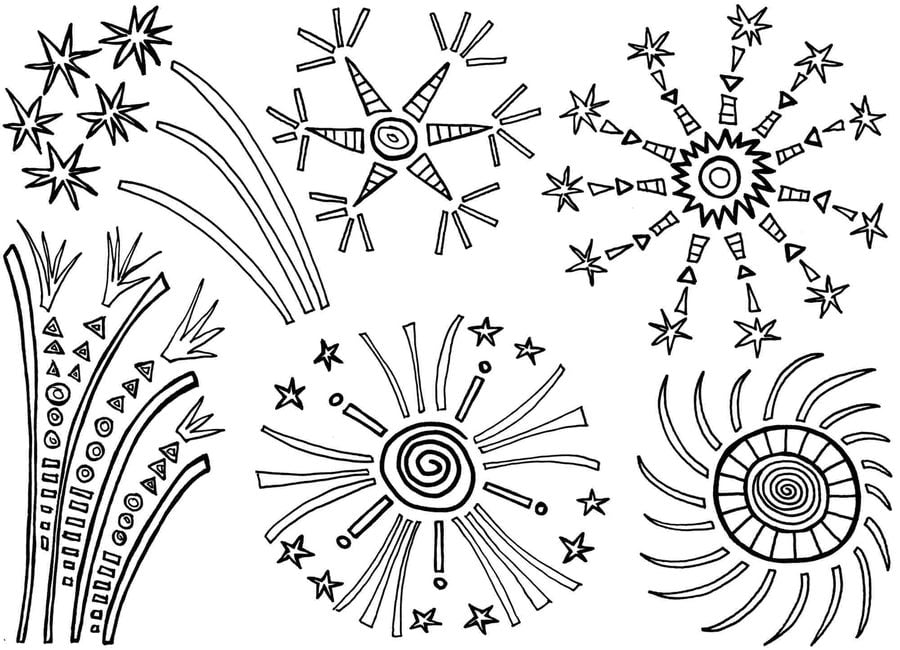 Coloring pages: Fireworks