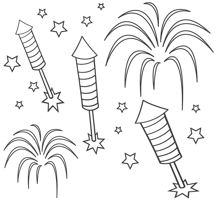 Disegni da colorare: Fuochi d'artificio