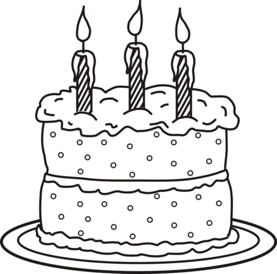 Kolorowanki: Tort urodzinowy