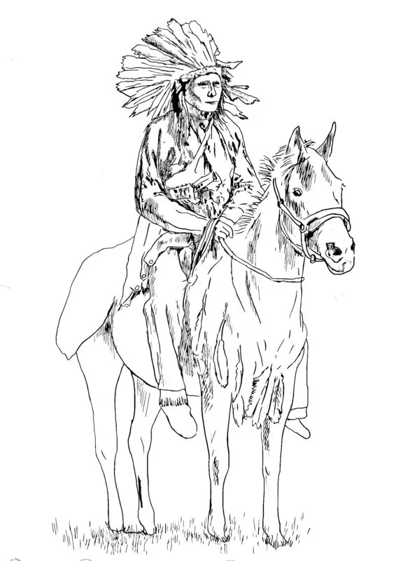 Dibujos para colorear para adultos: Indígenas americanos 8