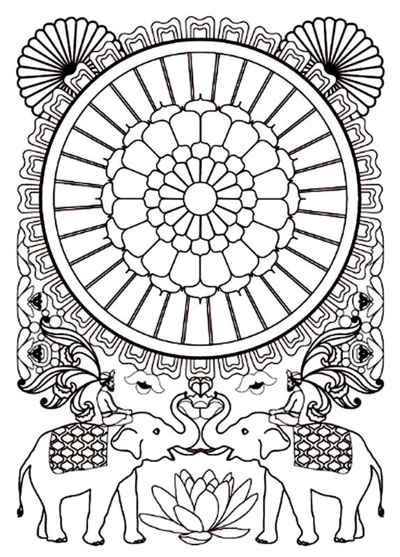 Coloring pages for adults: India