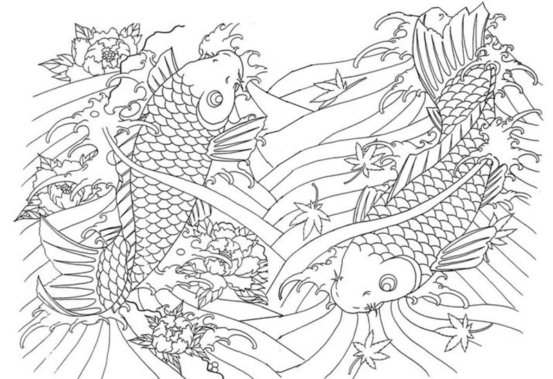 Coloring pages for adults: Japan