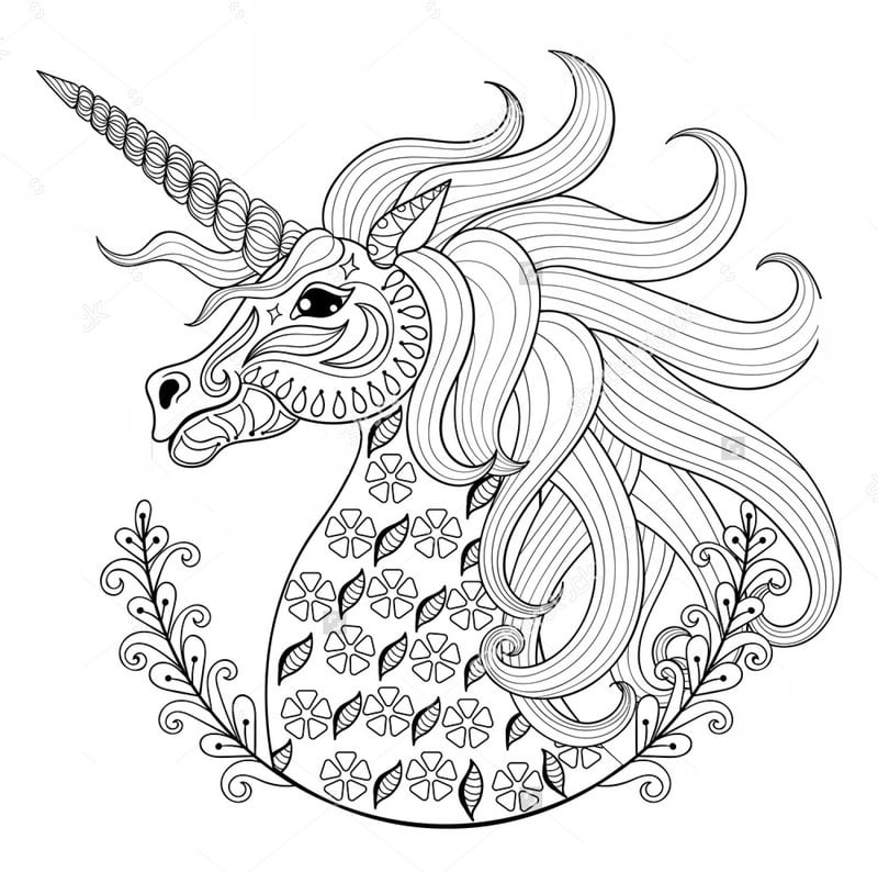 Coloring pages for adults: Unicorn
