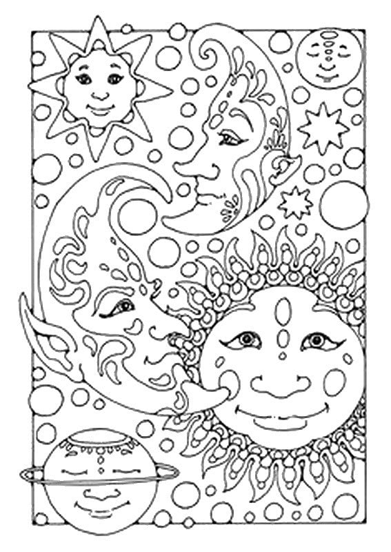 Dibujos para colorear para adultos: Luna