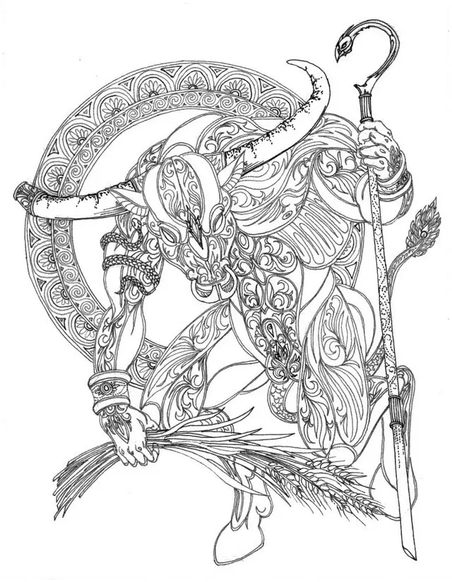 Kolorowanki dla dorosłych: Znaki zodiaku 7