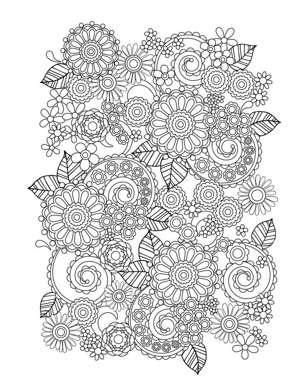 Coloring pages for adults: Flowers