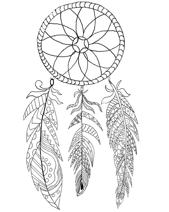 Coloring pages for adults: Dreamcatcher 3