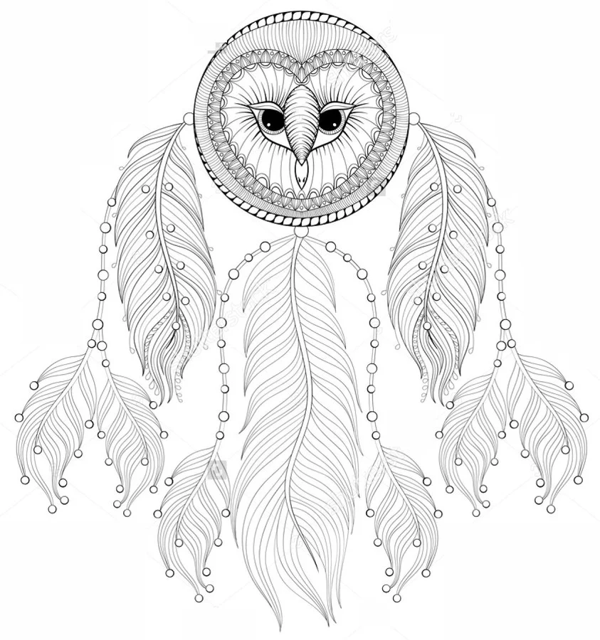 Coloring pages for adults: Dreamcatcher 1