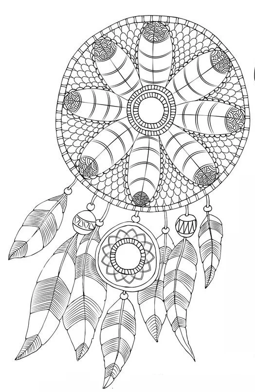 Coloring pages for adults: Dreamcatcher 11