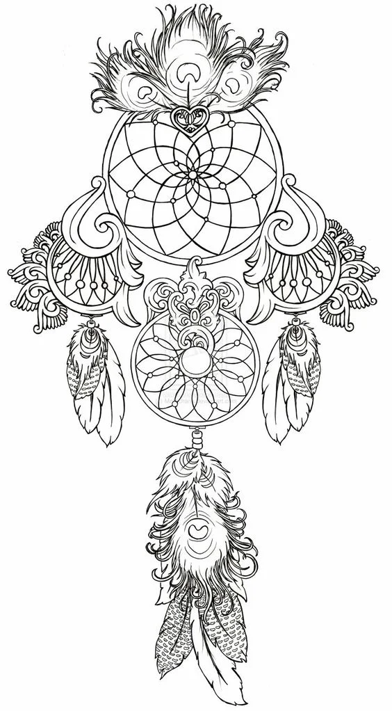 Coloring pages for adults: Dreamcatcher 9