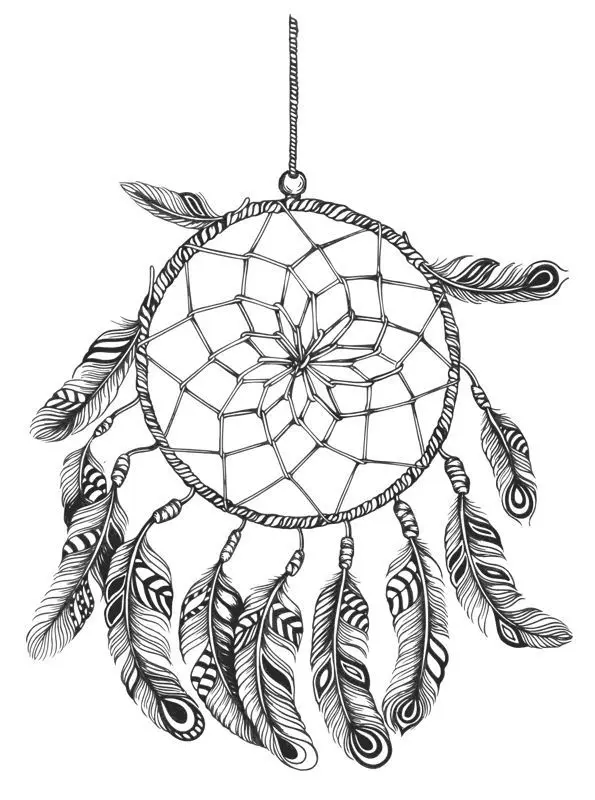 Coloring pages for adults: Dreamcatcher 7