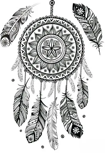 Coloring pages for adults: Dreamcatcher 5