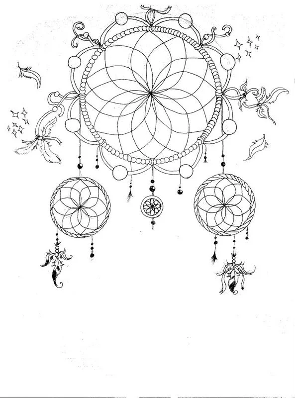 Coloring pages for adults: Dreamcatcher 4