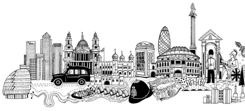 Coloring pages for adults: London
