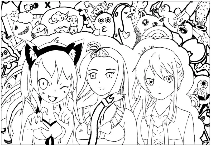 Kolorowanki dla dorosłych: Manga 10