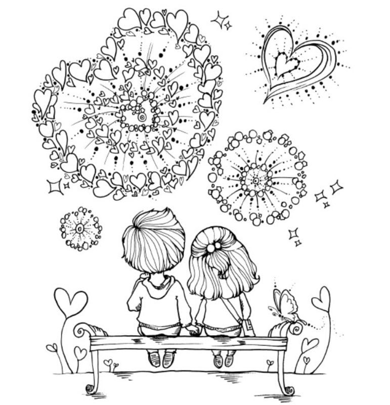 Coloring pages for adults: Love