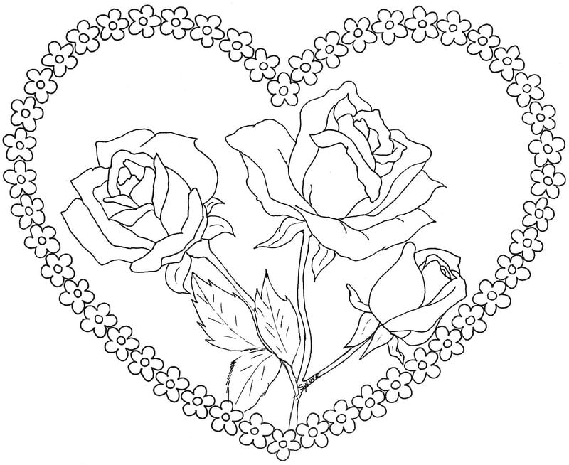 Coloring pages for adults: Love