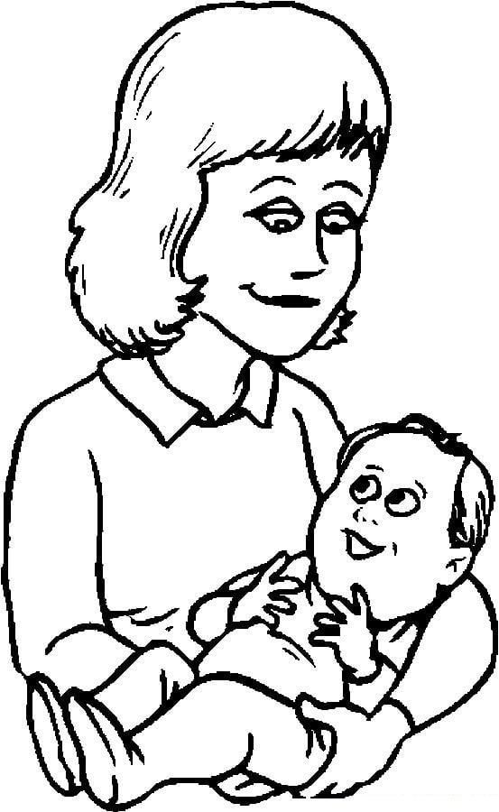 Coloring pages: Mom
