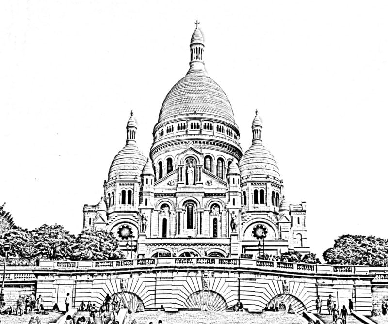 Coloring pages for adults: Paris