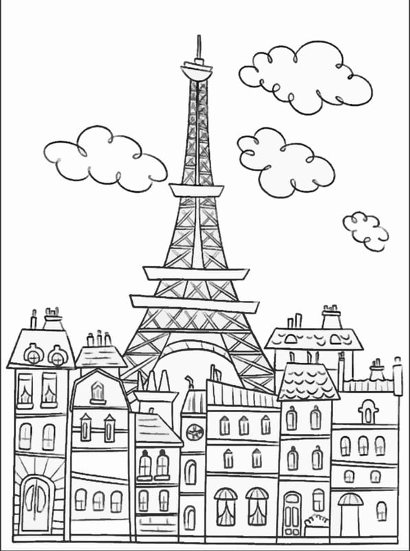 Coloring pages for adults: Paris