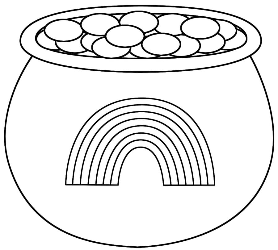 Disegni da colorare: Pentolone con monete 3