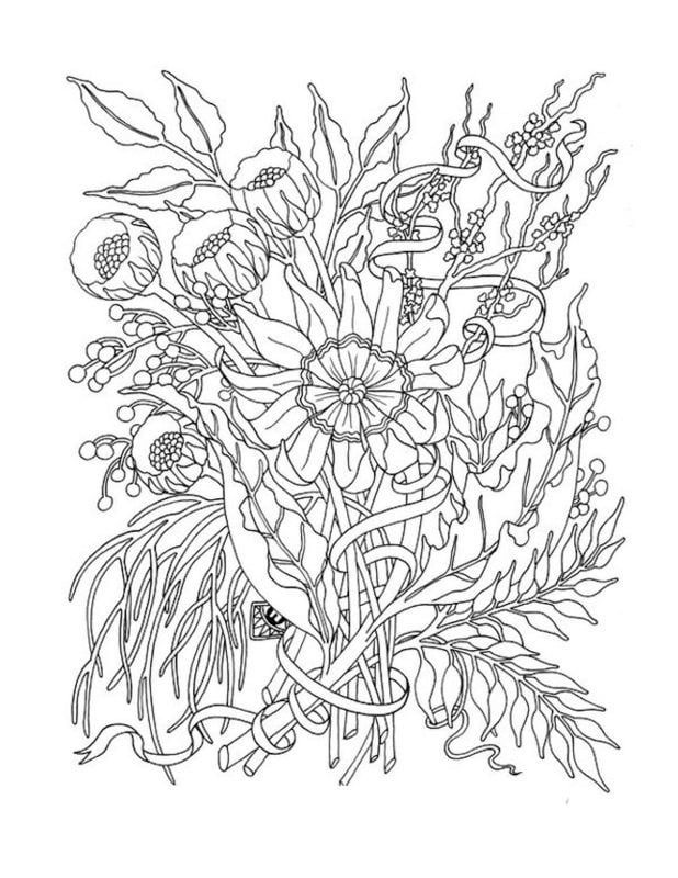 Coloring pages for adults: Plants
