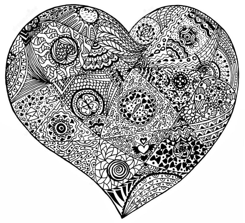 Coloring pages for adults: Heart