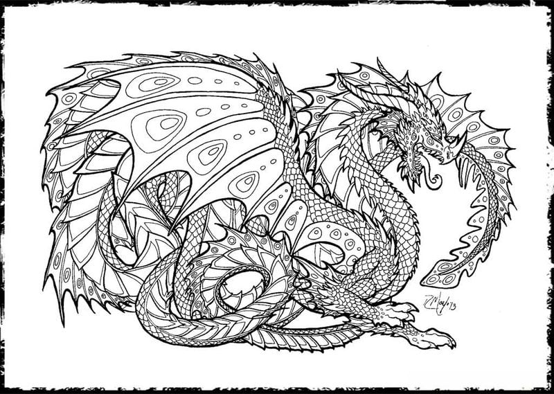 Coloring pages for adults: Dragons