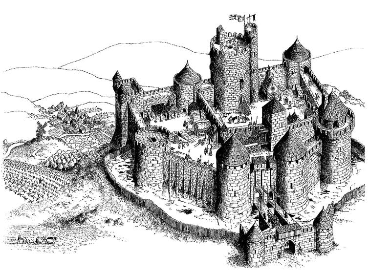 Coloring pages for adults: Middle Ages