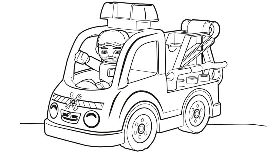 Coloring pages: Tow truck