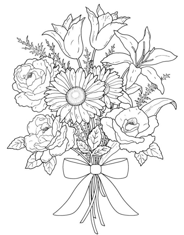 Disegni da colorare: Mazzo di fiori 2