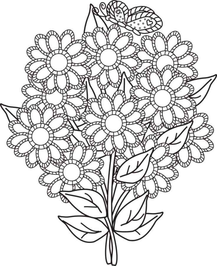 Disegni da colorare: Mazzo di fiori 49