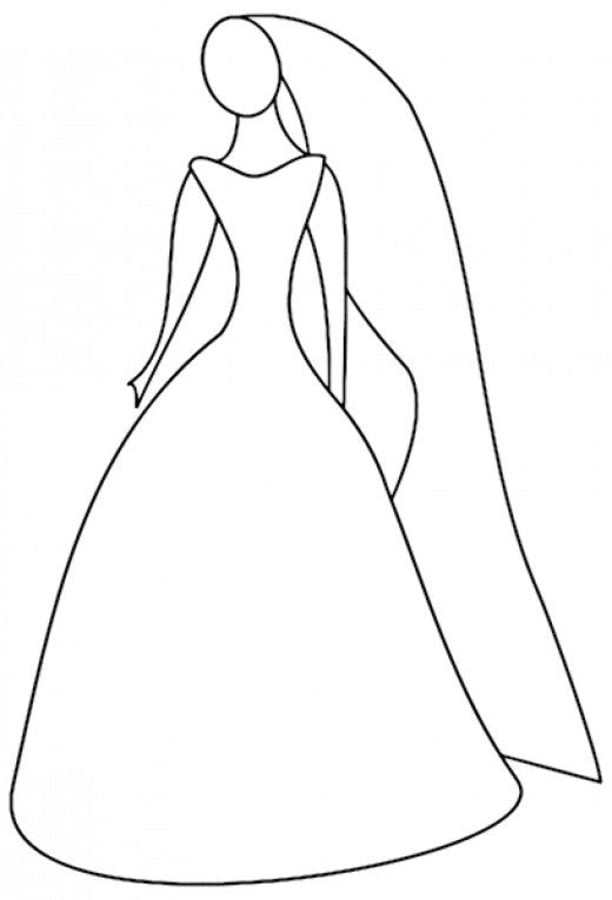 Dibujos para colorear: Vestido de Novia