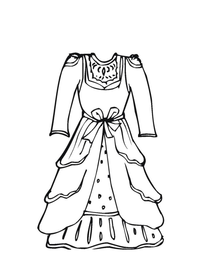 Dibujos para colorear: Vestido de Novia imprimible, gratis, para los niños  y los adultos