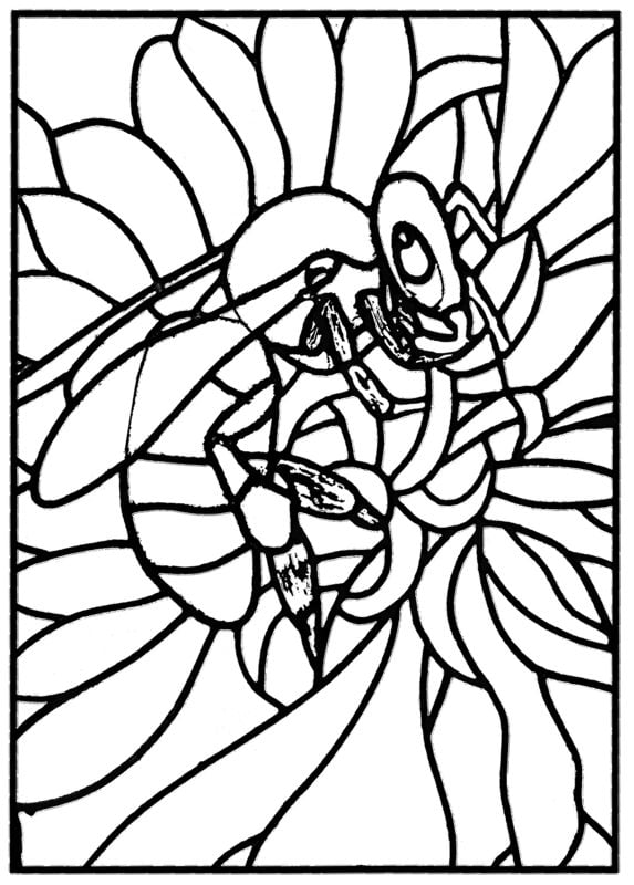 Coloring pages for adults: Stained glass