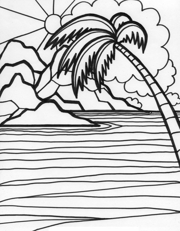 Coloring pages for adults: Island
