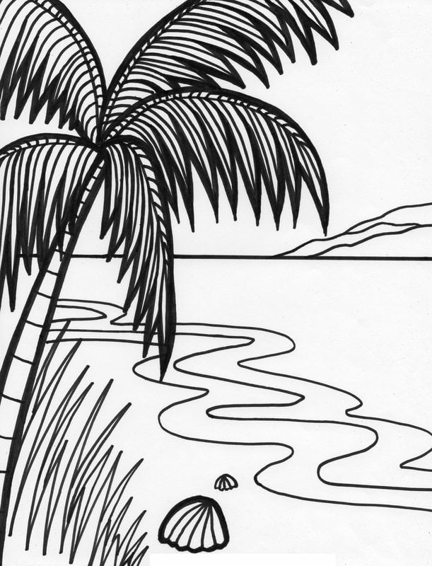Coloring pages for adults: Island