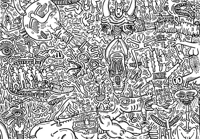 Keith Haring Art for Adults coloring page - Download, Print or Color Online  for Free